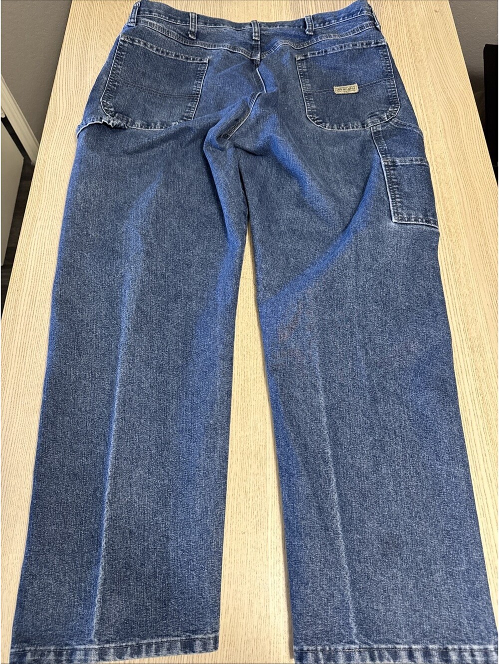 Wrangler Carpenter Jeans Mens 38x32 Blue 94LSWDV Relaxed Fit Workwear Denim